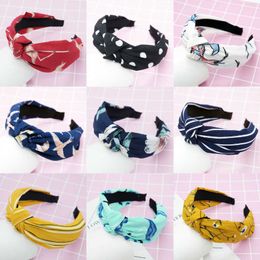 Headbands Top Knot Turban Twist Hairband Retro Elastic Hair Hoop Headwrap Headband for Women Print Headdress Accessories T221007