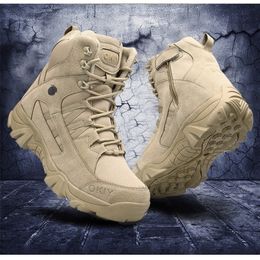 Boots Military Ankle Men Outdoor Genuine Leather Tactical Combat Man Army Hunting Work For Shoes Casual Bot 221007