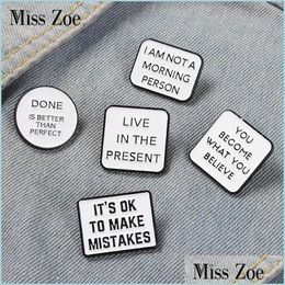 Other Household Sundries Motivational Quotes Enamel Pins Live Life Happy Brooches Bag Hat Lapel Pin Letter Saying Badge Jewellery Gift Dht6H