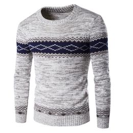 Mens Sweaters Fashion Men Floral Print O Neck Long Sleeve Slim Knitted Sweater Blouse Top 221008