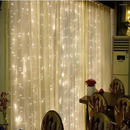 Strings OSIDEN 3MX3M 300LED Curtain Light Icicle Christmas LED String Fairy Garland Birthday Party Garden Wedding 220V 110V
