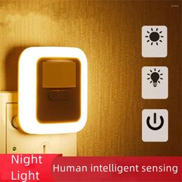 Wall Lamp Plug-In Voice-Activated Lights Intelligent Induction Sound And Light Remote Control Dimming Brightness Export Get Up Night