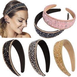 Headbands 2022 Luxury Sparkly Tiara Women Headbands Wedding Hair Accessories Colourful Rhinestone Non-slip Gem Hair Bands Crystal Head Wear T221010