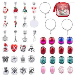 Christmas Decorations Bracelet Kit Advent Calendar Pendant DIY Charm Jewellery Making For Girls Women Valentines Birthday Christm