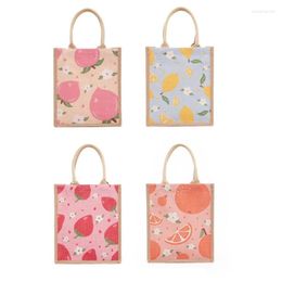 Shopping Bags Women Cute Shopper Tote Bag Summer Lunch Fruit Printing Female Handbag Girls Reusable Grocery Storage Organiser