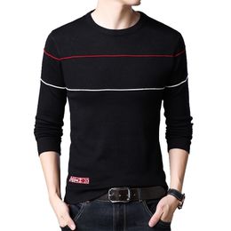 Mens Sweaters BROWON Brand Autumn Fashion Casual Men Pullovers Knitted Striped Male Sweater Men Dress Slim Sweaters Jersey Clothing 221008