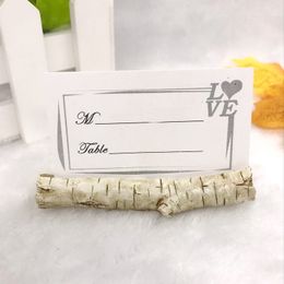 80PCS Rustic Wedding Favors Birch Place Card Holders Natural Theme Party Table Decorations Photo Name Cards Holder