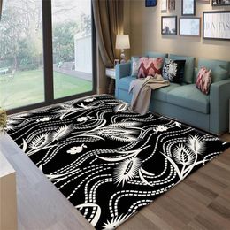 Carpets Nordic Black/white Printed 3D For Living Room Bedroom Area Rug Outdoor Home Large Size Decor Carpet Hallway AntiSlip Mat