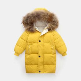 Runyue Children Kid Girl Padded Coat Winter Thicken Hoodies Jackets Warm Outerwear Mid Long Parka 