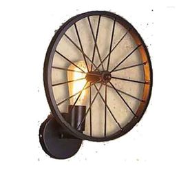 Wall Lamp Loft Industrial Style Bar Cafe Living Room Light Vintage Without Bulb Wheel Shape Iron Lights Decoration E27