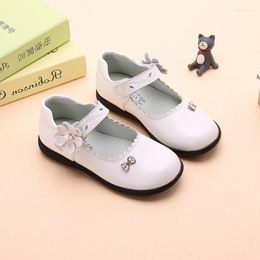 Flat Shoes Black Childrens Leather For School Kids Performance Dress Girls Princess Chaussure Fille Pink Red White 3-12T