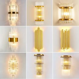 Wall Lamp Light Luxury Crystal Web Celebrity Sitting Room Background Lights Nordic Style Bedroom Berth