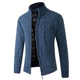 Mens Sweaters Mens Cardigan Zipper Sweater Knitted Warm Cable Crochet Winter Jacket Men Clothing 221008