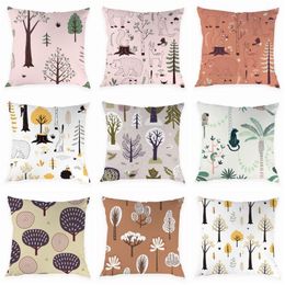 Pillow Nordic Style Cover Cartoon Animal Case Polar Bear Trees Home Decor Sofa S Covers Bed Room Pillowcases