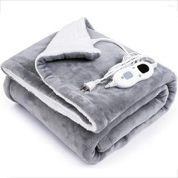 Blankets Electric Heated Throw Over Blanket 127x152cm Warm Flannel Grey