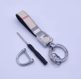 quality Diamond Letters Key Chain Couple's Leather Ornaments Trending Creative Car Key Chain