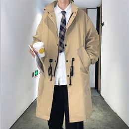 Men s Trench Coats Fashion Turn Down Collar Solid coat Autumn Winter Single breasted Fake Windbreaker Casual Overcoat 221007