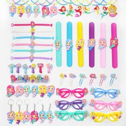 Party Games Crafts Little Mermaid Supplies Bracelet Ring Necklace Keychain Birthday Decorations Kids Baby Shower Favours T221008