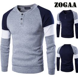 Mens Sweaters ZOGAA Fashion Casual Mens Sweater Slim Knitwear Oneck Mens Plain Long Sleeve Sweatears Pullover Autumn Winter Tops Men Clothing 221008