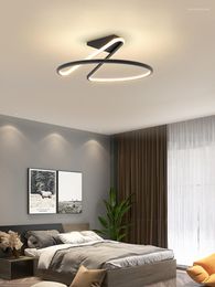 Chandeliers Modern Minimalist Led Chandelier 2022 Corridor Aisle Bedroom Black White Ceiling Hanging Lamp Aluminium Line Kitchen Lighting