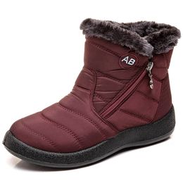 Stivali Donna Scarpe invernali super calde per caviglia Impermeabile Neve Botas Mujer Corto Nero Tacchi bassi Donna 221007