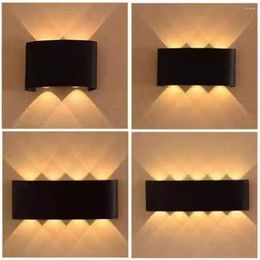 Wall Lamp 2/4/6/8/10W Modern LED Arc Waterproof Courtyard Porch Light Sconce Bedroom Living Room Decoration