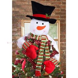 Christmas Decorations Tree Topper Snowman Hugger Xmas Holiday Winter Wonderland Decoration for Home Navidad Noel Ornament Party Supplies 221007