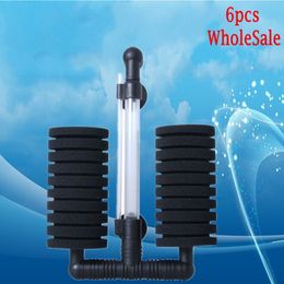 Filtration Heating 6 pcs Bio Sponge Filter Fish Tank Aquarium Biochemical Air Pump XY2822 2201007