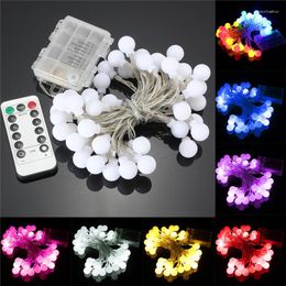 Strings Jiguoor Remote Timer Waterproof 5M 50 LED Globe String Lights 8 Modes Battery Operated Frosted White Ball Fairy Christmas Light
