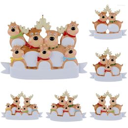 Christmas Decorations Personalised Reindeer Family Tree Ornament 2022 Cute Resin Deer Holiday Party Year Gifts Decor Pendent