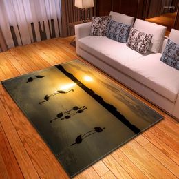 Carpets Creative Modern Painting Sunset 3D Printed Carpet Tapete Area Rug Blanket Table Floor Mat Sofa Pad Livingroom Home Decor