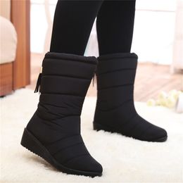 Stivali 2022 caviglia impermeabile in neve per stivale da scarpe invernali femminili femminili peluche caldo mujer 221007