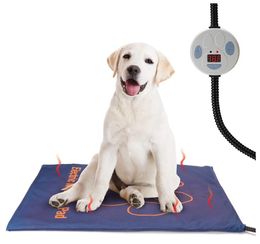 Pet Heating Pad 23.6 x17 inches Upgraded Temperature Adjustable Dog Cat Warm Mat Waterproof Electric Heating Pads for Dogs and Cats with Chew Resistant Cord