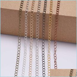 Chains 5M/Lot 2.5 2.8 3.6 4.8 Mm Long Open Link Ring Extended Extension Necklace Chains Tail Extender Chain For Jewellery Making Suppli Dhryy