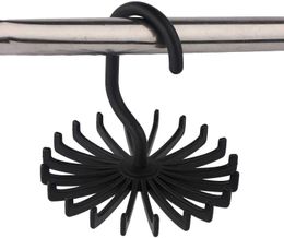 Hooks Creative multi-functional plastic tie rack mini rotating 20 claw hanger scarf accessories storage racks wholesale durable