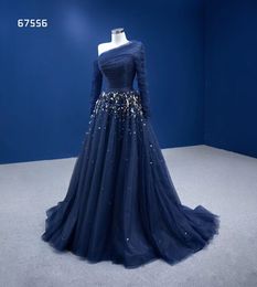 Special Occasion Dresses Bling Blue One Shoulder Evening Gowns Dresses party For Women SM67556