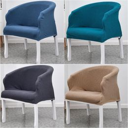 Chair Covers 1/2/4/6Pcs Arc Cover Spandex Polar Fleece Armchair Elastic Home Coffee Retro Dining Seat Slipcover Washable