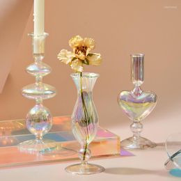 Candle Holders Iridescent Raiic Table Decor Christmas Gift Dining Glassnbow Nordic Vase Flower Home Ation Nord