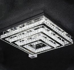 Crystal ceiling lamp LED living room Chandeliers lamp square atmosphere home modern minimalist bedroom lamps