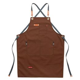 Cowboy apron Korean fashion barber floral artist men and women overalls coffee shop RRB16113