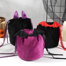 Halloween Candy Bag Party Gift Pumpkin Pouch With String Trick or Treat Basket Storage Bag Festival Decoration RRB16092