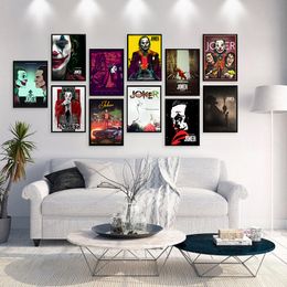 Canvas painting Joker Movie wall art Poster prints pictures chaplin jokers Comic Sketch Heath Ledger movie Arts crafts for home Living Room decor modern nordic style