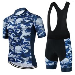 Racing Sets Camouflage 2022 Man Cycling Jersey Short Sleeve Bicycle Clothing Bike Kit Summer Wear Set