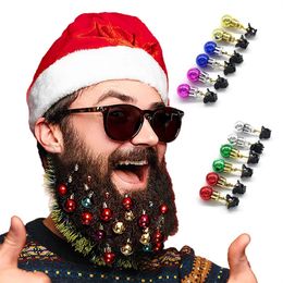 Christmas Ball Beard Ornaments 12pcs/set Colorful Xmas Facial Hair Baubles for Men Mustache Decoration