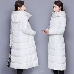 Women's Down Parkas Winter Parkas Hooded Down Cotton Women Jacket Windproof Rainproof Thick Warm Coat Fashion 5XL White Female Long Snow Overcoat 221007