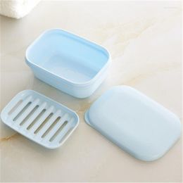 Soap Dishes Portable Durable Box With Drain Low Lid Dish Household Travel Multifunction Storage Boxes