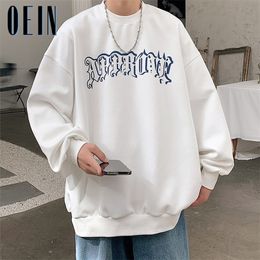 Mens Hoodies Sweatshirts OEIN Korean Mens Oversized Sweatshirts Hip Hop Graphic Printed Man Casual Hoodies Autumn Fleece Male Loose Pullovers Tops 221008