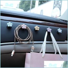 Other Household Sundries Ins Flower Car Decorative Accessories Hooks Behind-Door Keys Clothes Hanger Hook Punching- Diamond Wall Door Dheqy