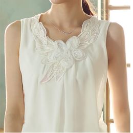 Women's Blouses Women's & Shirts Elegant Fashion Women Tops And Blouse 2022 Spring Summer Chiffon Sleeveless Woman Plus Size Ladies 3XL