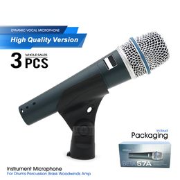 3pcs Professional Wired Microphone BETA57A Super-cardioid BETA57 Instrument Dynamic Mic for Performance Live Stage